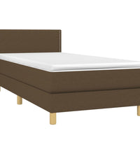 Boxspringbett mit Matratze & LED Dunkelbraun 80x200 cm Stoff