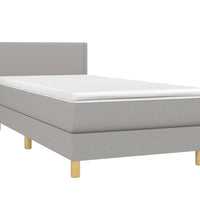 Boxspringbett mit Matratze & LED Hellgrau 90x190 cm Stoff