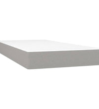 Boxspringbett mit Matratze & LED Hellgrau 90x190 cm Stoff