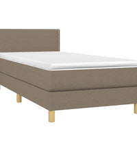 Boxspringbett mit Matratze & LED Taupe 90x200 cm Stoff