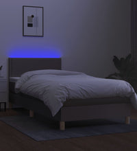 Boxspringbett mit Matratze & LED Taupe 90x200 cm Stoff