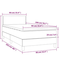 Boxspringbett mit Matratze & LED Taupe 90x200 cm Stoff