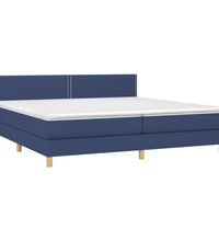 Boxspringbett mit Matratze & LED Blau 200x200 cm Stoff