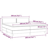 Boxspringbett mit Matratze & LED Blau 200x200 cm Stoff