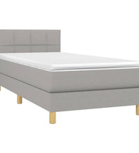 Boxspringbett mit Matratze & LED Hellgrau 90x190 cm Stoff