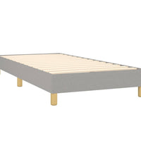 Boxspringbett mit Matratze & LED Hellgrau 90x190 cm Stoff