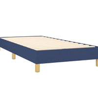 Boxspringbett mit Matratze & LED Blau 90x190 cm Stoff
