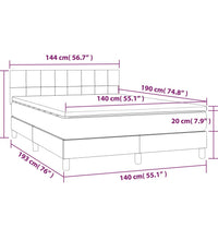 Boxspringbett mit Matratze & LED Taupe 140x190 cm Stoff