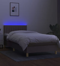 Boxspringbett mit Matratze & LED Taupe 90x200 cm Stoff