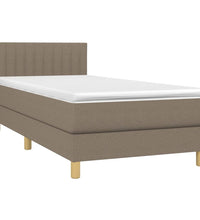 Boxspringbett mit Matratze & LED Taupe 90x200 cm Stoff