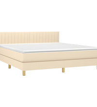 Boxspringbett mit Matratze & LED Creme 180x200 cm Stoff