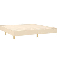 Boxspringbett mit Matratze & LED Creme 180x200 cm Stoff