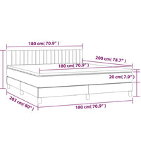 Boxspringbett mit Matratze & LED Creme 180x200 cm Stoff