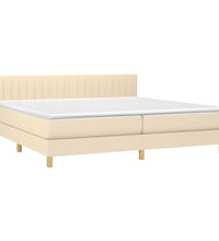 Boxspringbett mit Matratze & LED Creme 200x200 cm Stoff