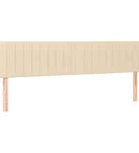 Boxspringbett mit Matratze & LED Creme 200x200 cm Stoff