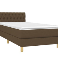 Boxspringbett mit Matratze & LED Dunkelbraun 80x200 cm Stoff