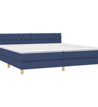 Boxspringbett mit Matratze & LED Blau 200x200 cm Stoff