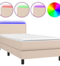 Boxspringbett mit Matratze & LED Cappuccino-Braun 90x190cm