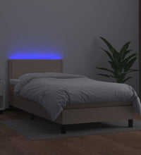 Boxspringbett mit Matratze & LED Cappuccino-Braun 90x190cm