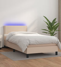 Boxspringbett mit Matratze & LED Cappuccino-Braun 90x190cm