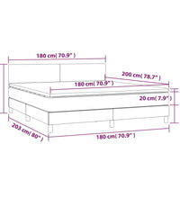 Boxspringbett mit Matratze & LED Dunkelgrün 180x200 cm Samt