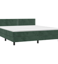 Boxspringbett mit Matratze & LED Dunkelgrün 180x200 cm Samt