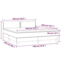 Boxspringbett mit Matratze & LED Dunkelgrün 180x200 cm Samt