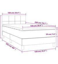 Boxspringbett mit Matratze & LED Schwarz 100x200 cm Samt