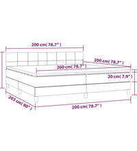 Boxspringbett mit Matratze & LED Dunkelblau 200x200 cm Samt