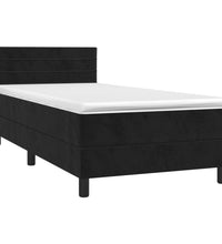 Boxspringbett mit Matratze & LED Schwarz 90x200 cm Samt