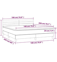 Boxspringbett mit Matratze & LED Dunkelgrün 180x200 cm Samt
