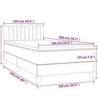 Boxspringbett mit Matratze & LED Dunkelgrün 100x200 cm Samt