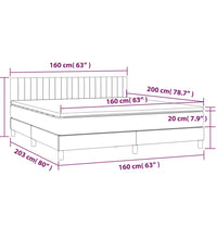 Boxspringbett mit Matratze & LED Schwarz 160x200 cm Samt