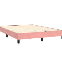 Boxspringbett mit Matratze & LED Rosa 140x190 cm Samt