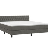 Boxspringbett mit Matratze & LED Dunkelgrau 160x200 cm Samt