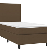 Boxspringbett mit Matratze & LED Dunkelbraun 80x200 cm Stoff