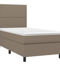 Boxspringbett mit Matratze & LED Taupe 90x200 cm Stoff