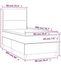 Boxspringbett mit Matratze & LED Taupe 90x200 cm Stoff