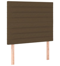 Boxspringbett mit Matratze & LED Dunkelbraun 80x200 cm Stoff