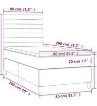 Boxspringbett mit Matratze & LED Dunkelbraun 80x200 cm Stoff