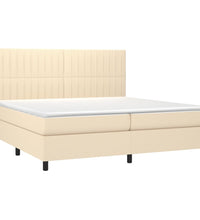 Boxspringbett mit Matratze & LED Creme 200x200 cm Stoff