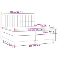 Boxspringbett mit Matratze & LED Creme 200x200 cm Stoff