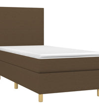 Boxspringbett mit Matratze & LED Dunkelbraun 80x200 cm Stoff