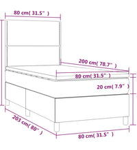 Boxspringbett mit Matratze & LED Dunkelbraun 80x200 cm Stoff