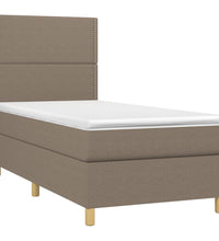 Boxspringbett mit Matratze & LED Taupe 90x200 cm Stoff