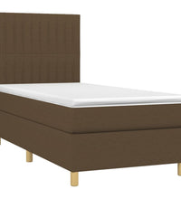 Boxspringbett mit Matratze & LED Dunkelbraun 80x200 cm Stoff