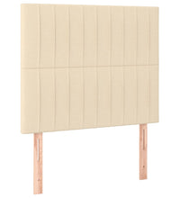 Boxspringbett mit Matratze & LED Creme 90x200 cm Stoff