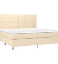 Boxspringbett mit Matratze & LED Creme 200x200 cm Stoff