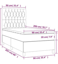 Boxspringbett mit Matratze & LED Taupe 90x200 cm Stoff