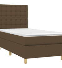 Boxspringbett mit Matratze & LED Dunkelbraun 80x200 cm Stoff